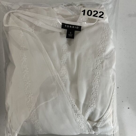 Torrid Womens 5X Button Up Long Sleeve Midi Challis White Dress Cottagecore Boho - Picture 16 of 16